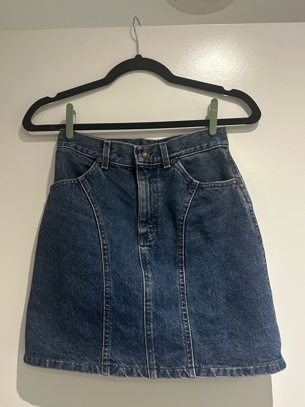 Lee vintage Classic Dark Blue Denim A-Line Mini Skirt